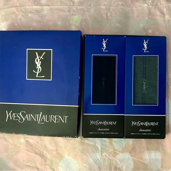 Yves Saint Laurent Navy and Charcoal Sock Duo - Picture 1 of 11